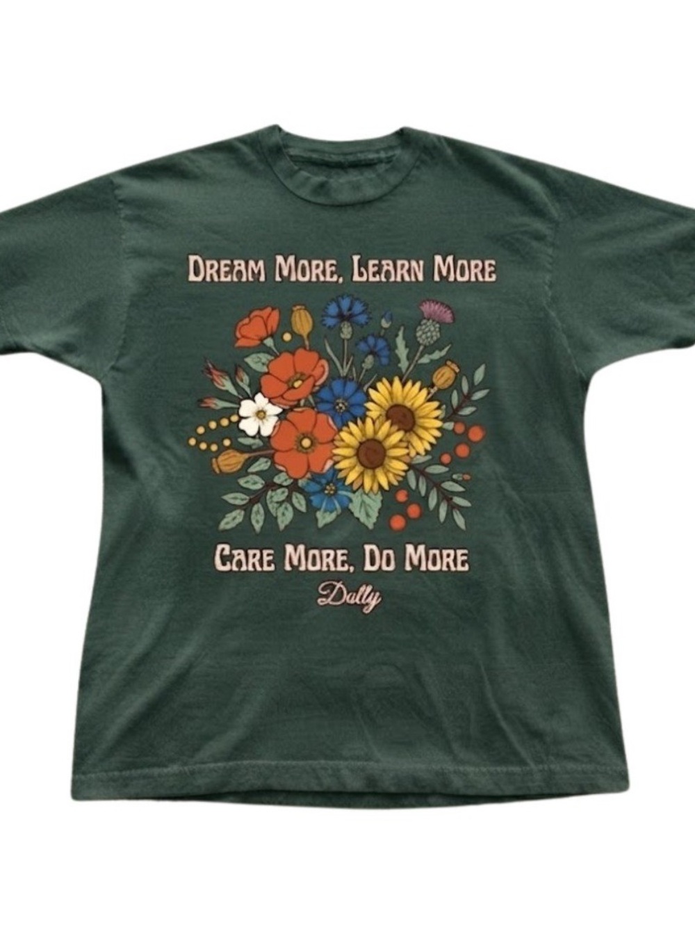 DREAM MORE LEARN MORE Floral Dolly Graphic Unisex Gildan T-Shirt